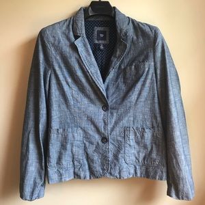 Gap Chambray Classic Fit Blazer Jacket